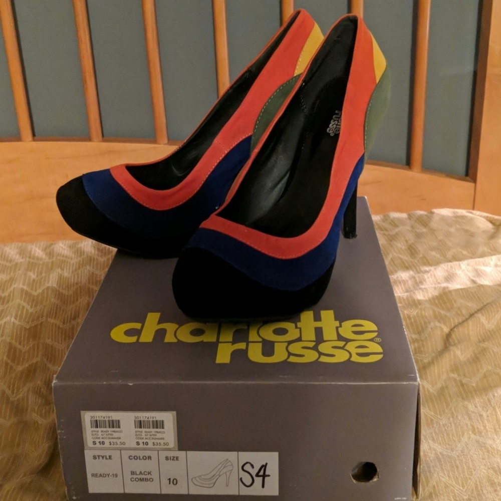 Charlotte Russe Multi Colored Pumps Sz10 - Picture 2 of 4